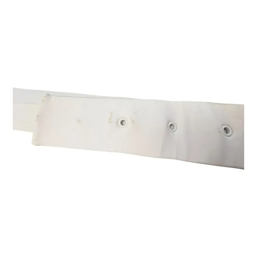 Vintage 60s/70s Style White Fabric Belt Round Buckle Red White Blue‎ Retro Small